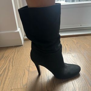 Stella McCartney Black Suede Slouch Ankle Boots